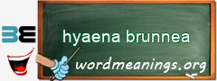 WordMeaning blackboard for hyaena brunnea